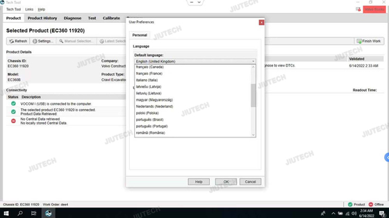 for VOLVO Vocom 88890300 for volvo truck excavator diagnostic tool for volvo ptt 2.8 dev2tool EUR6 FH FM4 +CF19