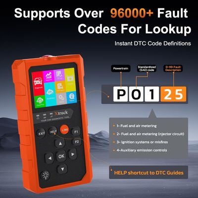 Xtruck 819 Handheld OBDII Scanner with Enhanced OBD2 Mode 6, 9 Major Protocols Support, and 2.8-inch IPS Display
