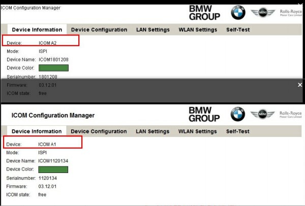 So sánh BMW ICOM A2